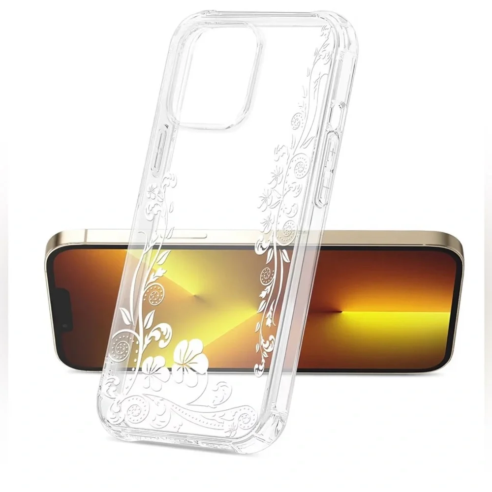 Floral Clear Phone Case for iPhone 13 Pro Max